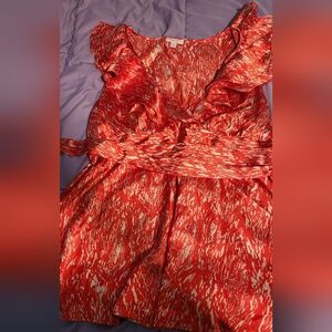Burnt Orange Maternity sleeveless Ruffle Sleeves xxl